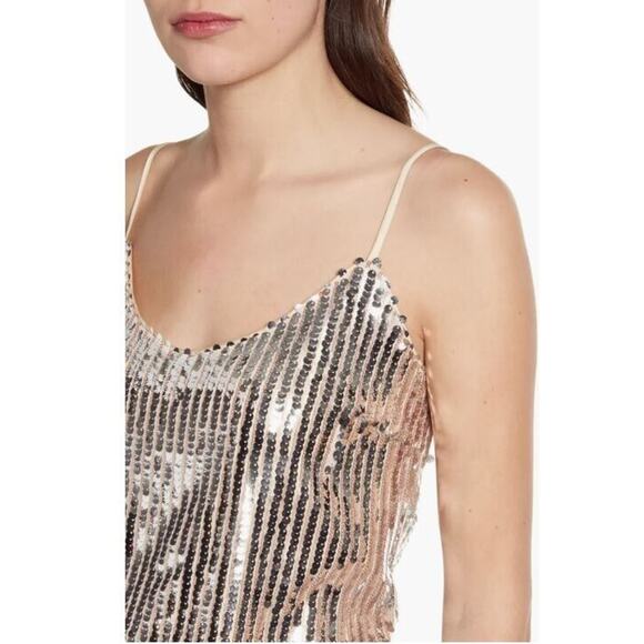 Heartloom Women's Halden Sequin Sleeveless Camisole in Silver Medium MSRP $99 - Picture 3 of 6